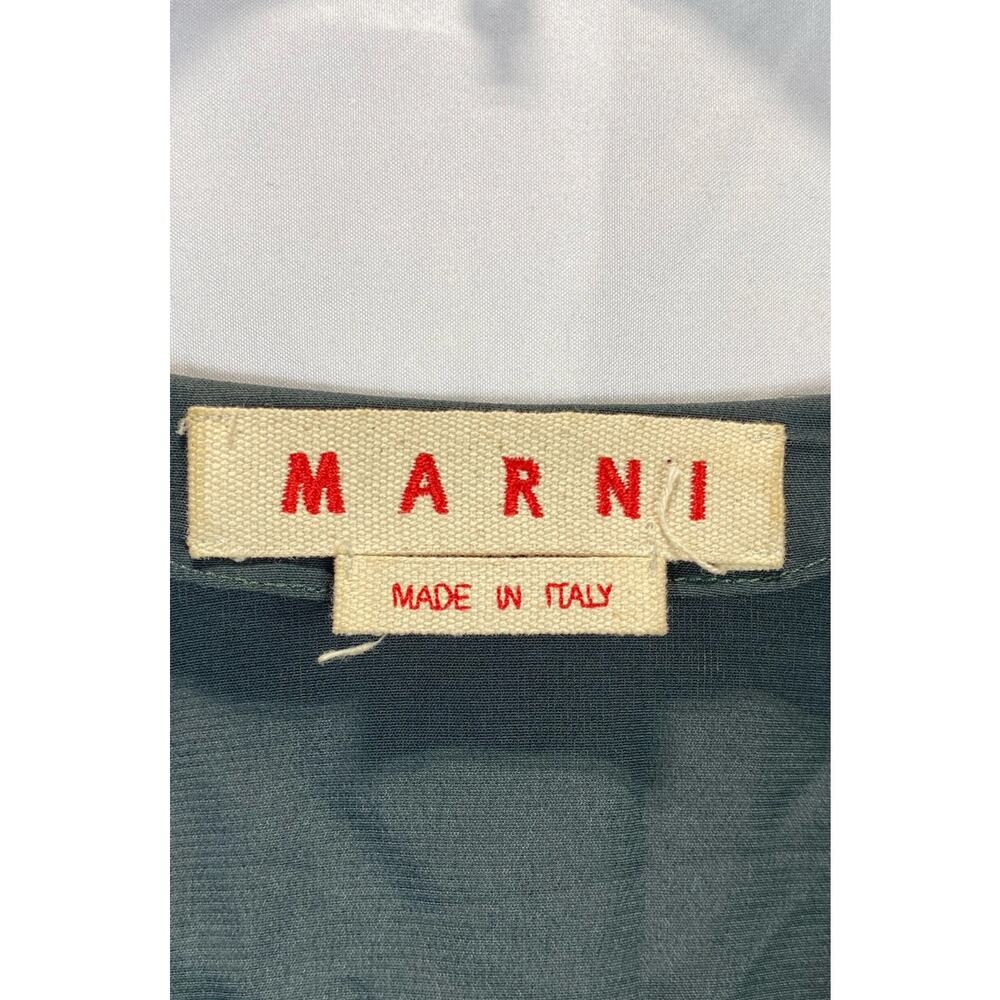 MARNI Italy Ruched Long Sleeve Raw Edge Distressed Shift Dress Sz. 38 MSRP $1850 - Picture 3 of 4